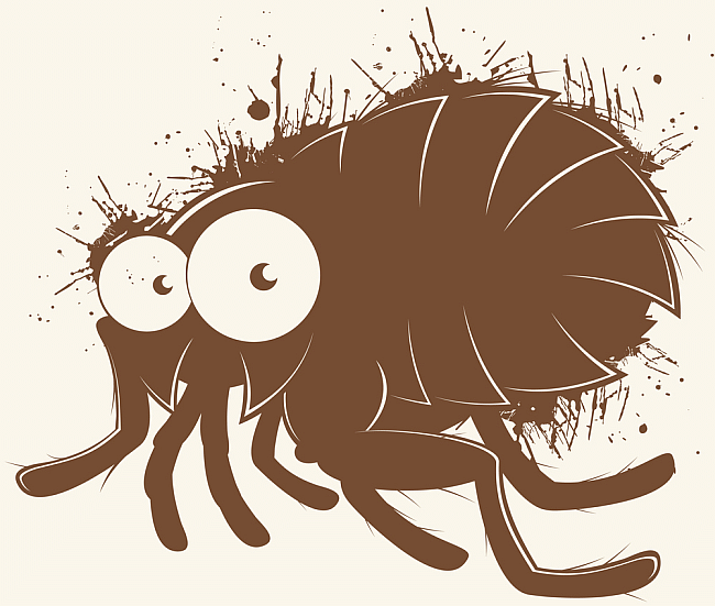 cartoonish drawing of a flea